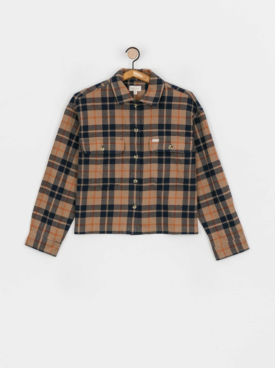 Clothing Brixton Shirts | Brixton Bowery Flannel Ls Shirt Wmn Brown