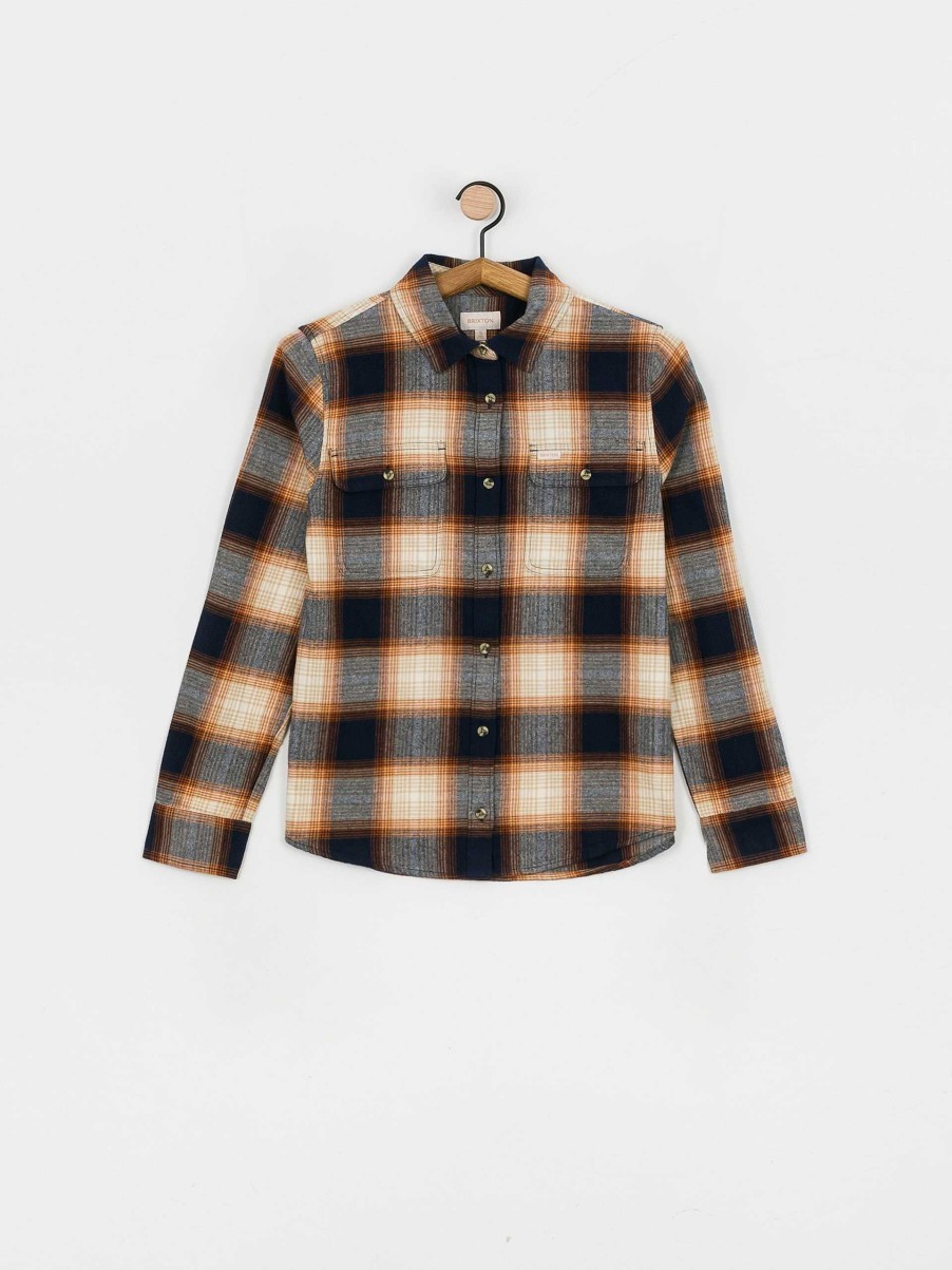 Clothing Brixton Shirts | Brixton Bowery Stt Flannel Ls Shirt Wmn Navy Blue