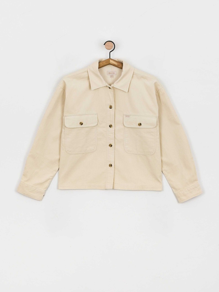 Clothing Brixton Shirts | Brixton Bowery W Corduroy Flannel Ls Shirt Wmn Beige