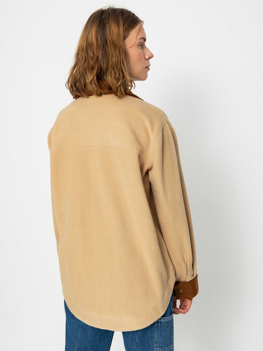 Clothing Brixton Shirts | Brixton Bowery Bf Arctic Stretch Fleec Shirt Wmn Brown