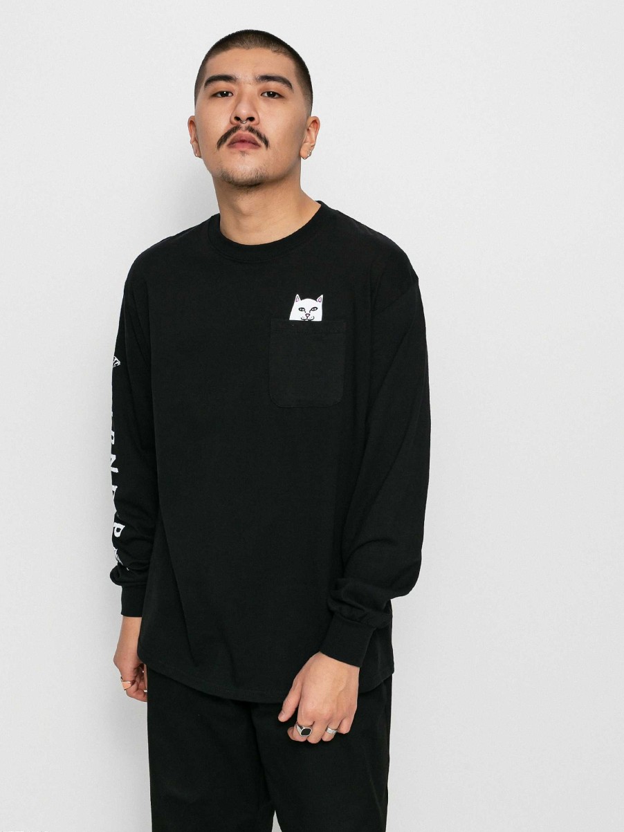 Clothing RipNDip Longsleeves | Ripndip Longsleeve Lord Nermal Pocket Black