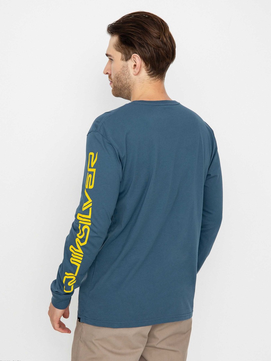 Clothing Quiksilver Longsleeves | Quiksilver Omni Logo Longsleeve Navy Blue