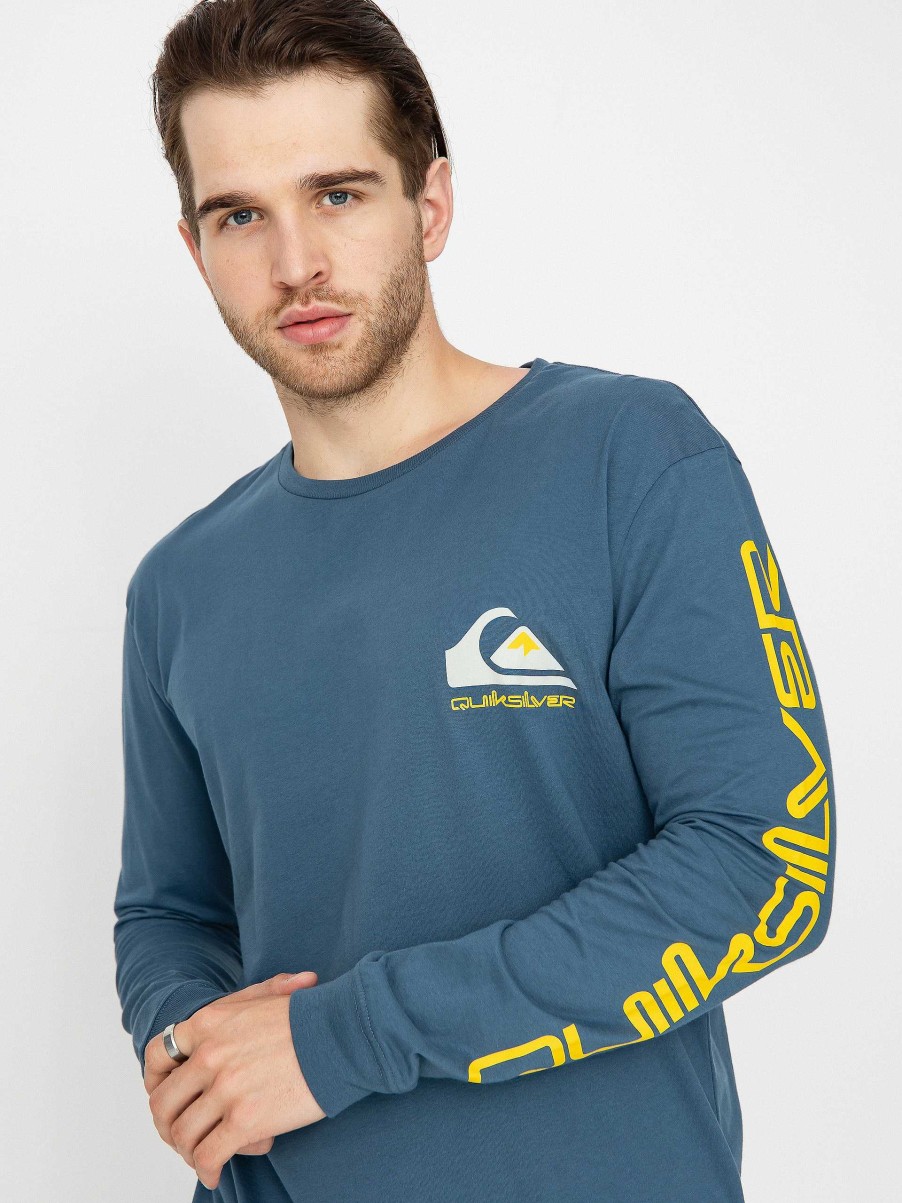 Clothing Quiksilver Longsleeves | Quiksilver Omni Logo Longsleeve Navy Blue