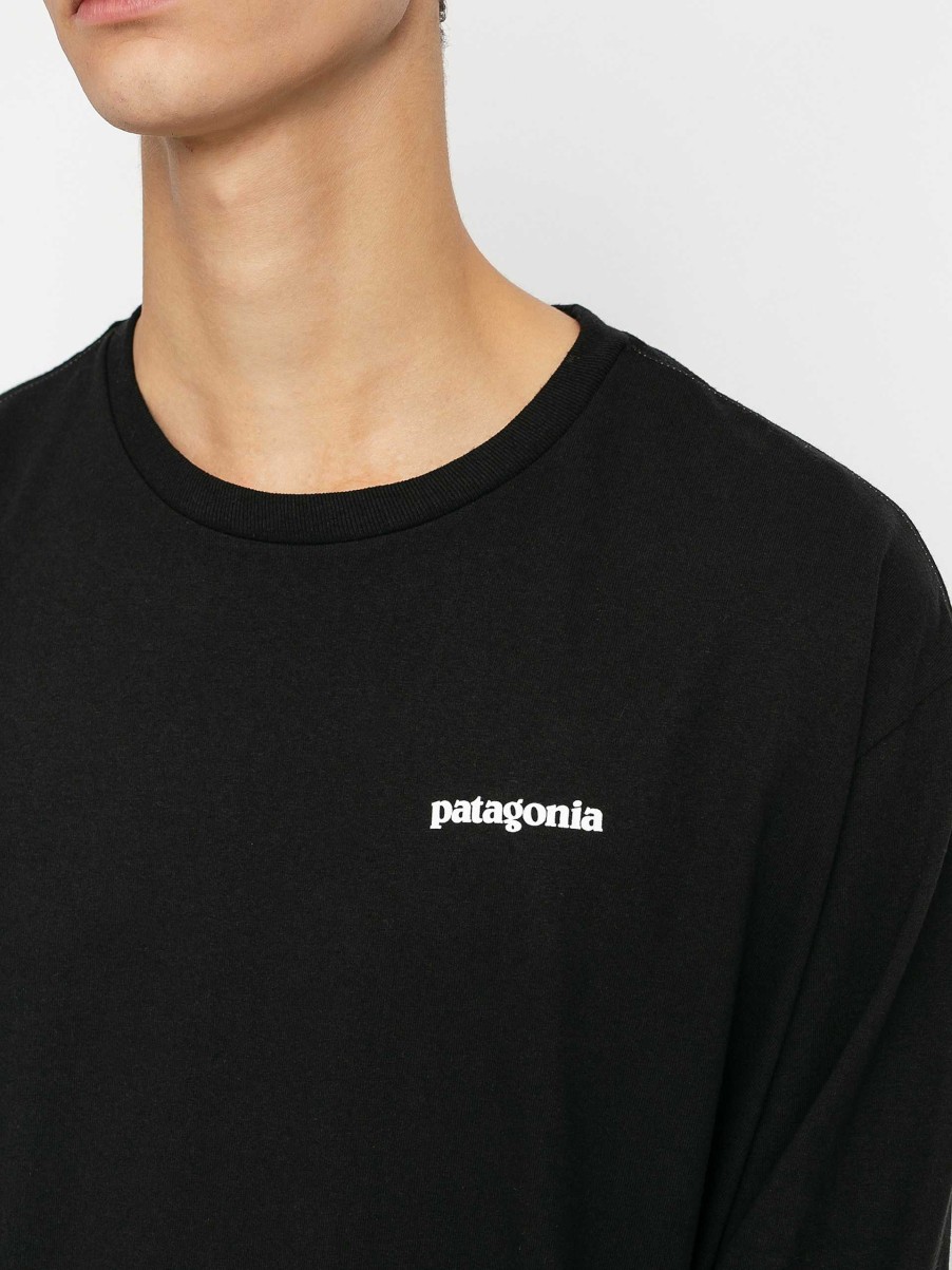 Clothing Patagonia Longsleeves | Patagonia P 6 Logo Responsibili Longsleeve Black