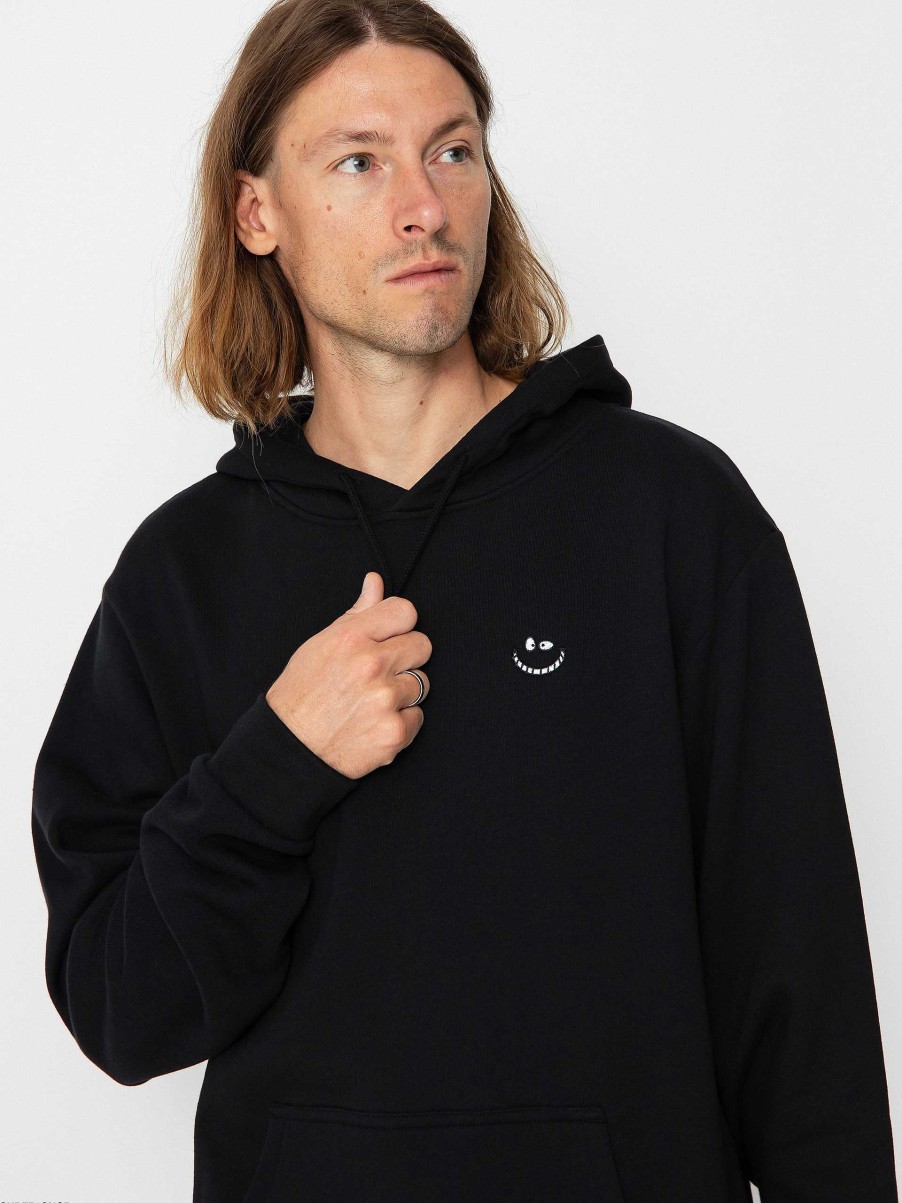 Clothing Iriedaily Sweatshirts/Hoodies | Iriedaily Grin Cat Hd Hoodie Black