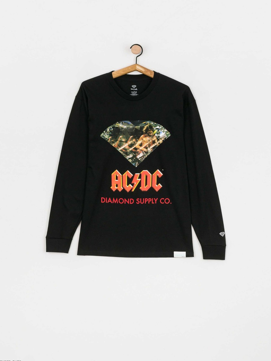 Clothing Diamond Supply Co. Longsleeves | Diamond Supply Co. Ac/Dc Diamond Longsleeve Black