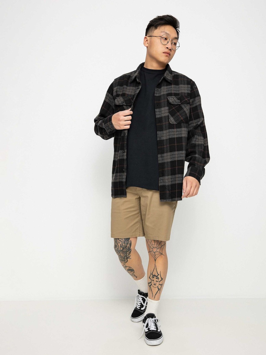 Clothing Brixton Shirts | Brixton Bowery Flannel Shirt Black