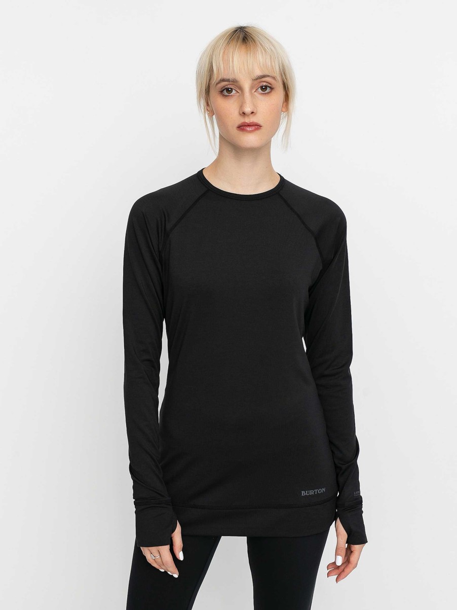 Clothing Burton Active Underwear | Womens Burton Lightweight X Base Layer Crew Active Longsleeve Black