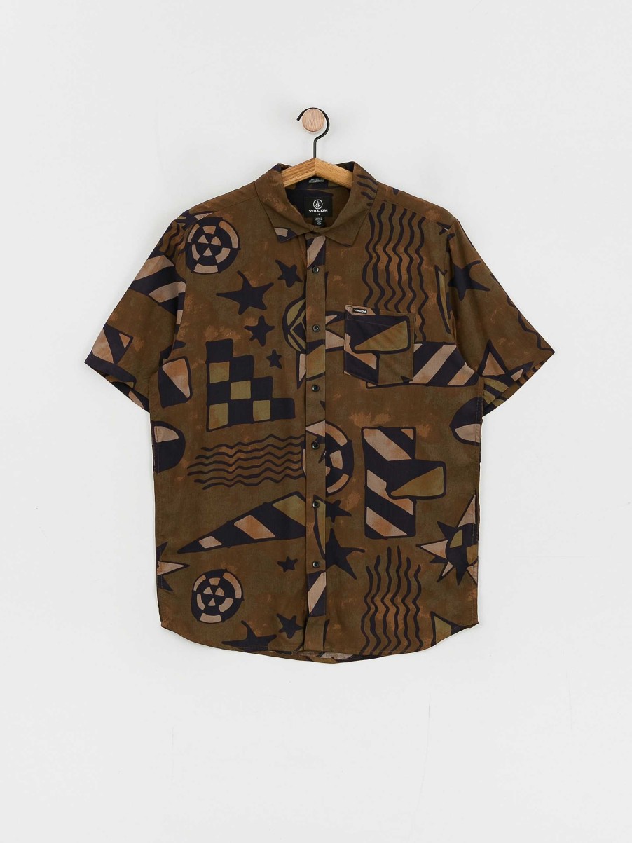 Clothing Volcom Shirts | Volcom Hand Geo Shirt Brown