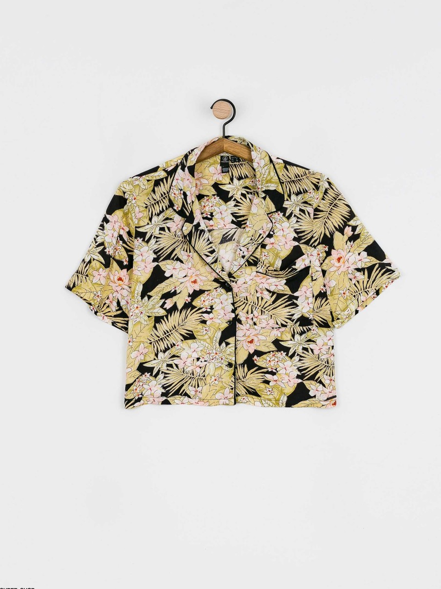 Clothing Volcom Shirts | Volcom Static Bloom Top Shirt Wmn Black