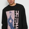 Clothing HUF Longsleeves | Huf X Pleasures Light Up Jacquard Longsleeve Black