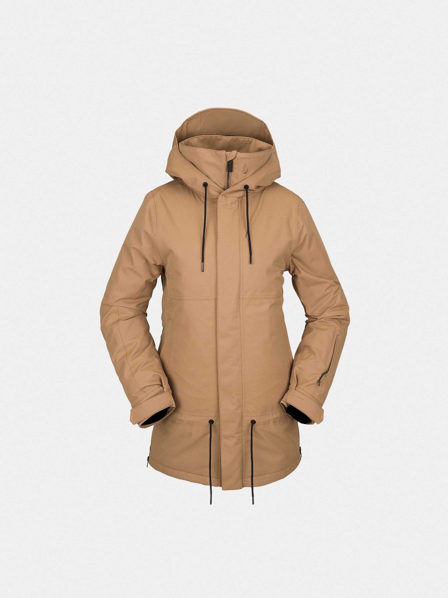 Clothing Volcom Snowboard Jackets | Womens Volcom Paxson 2L Tds Inf Parka Snowboard Jacket Beige