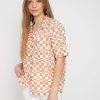 Clothing Roxy Shirts | Roxy Aloha Sunset Check Shirt Wmn Orange