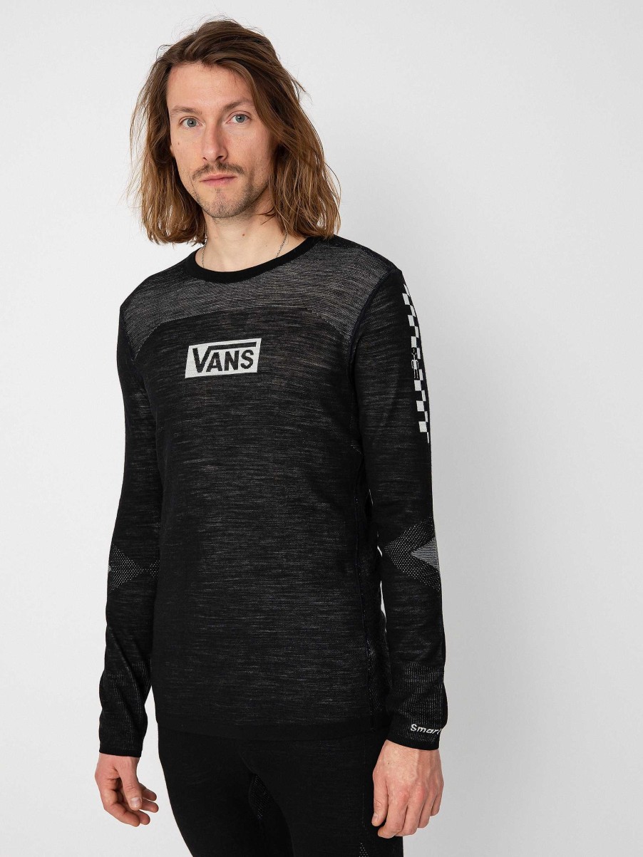 Clothing Vans Active Underwear | Mens Vans X Smartwool Intraknit Merino Crew Active Longsleeve Black