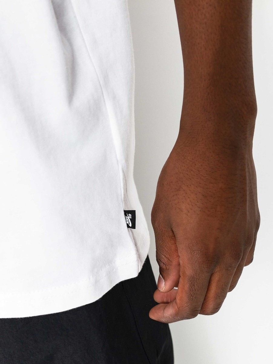 Clothing Nike SB T-Shirts | Nike Sb Left Chest Script T-Shirt White