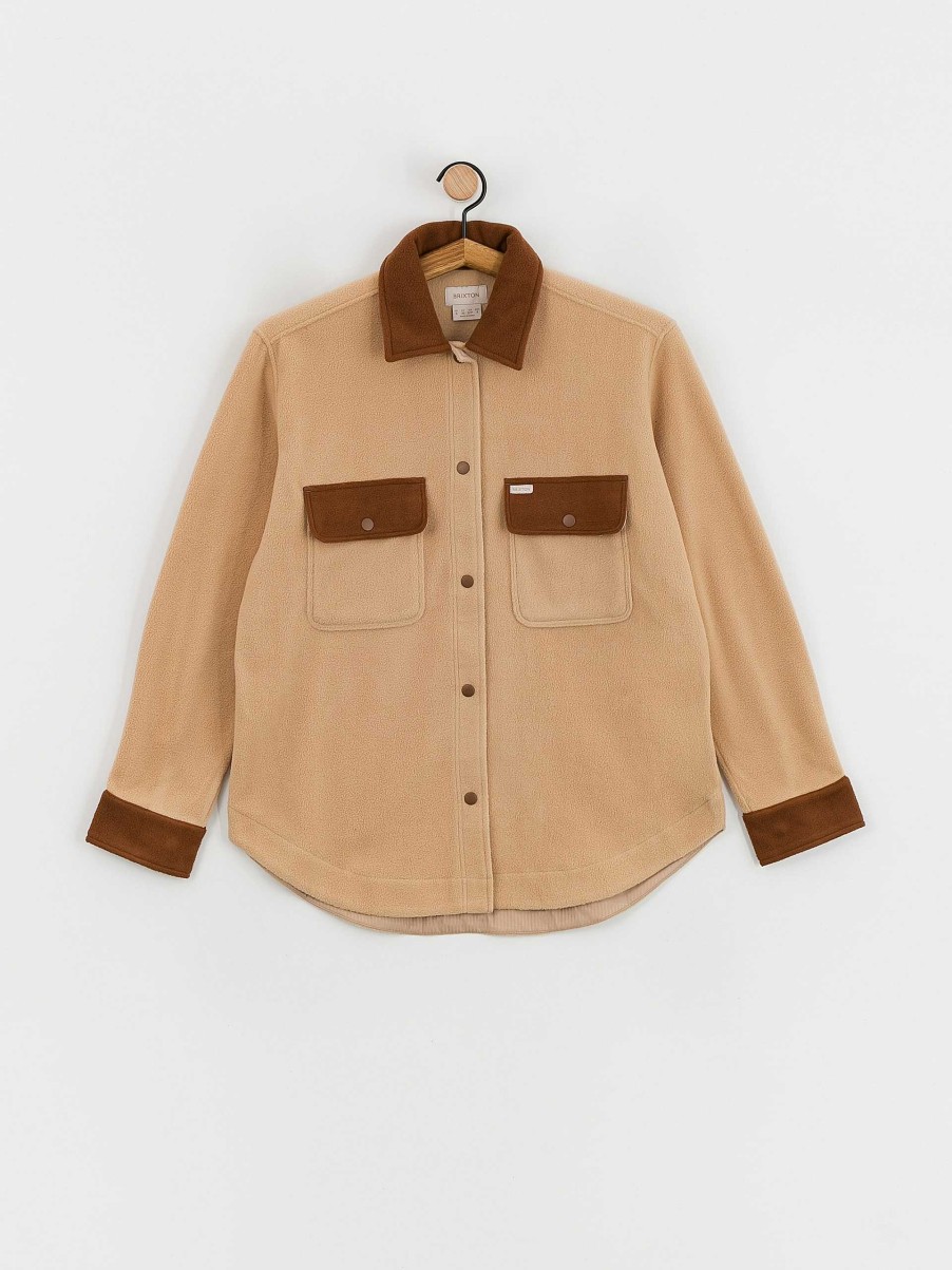 Clothing Brixton Shirts | Brixton Bowery Bf Arctic Stretch Fleec Shirt Wmn Brown