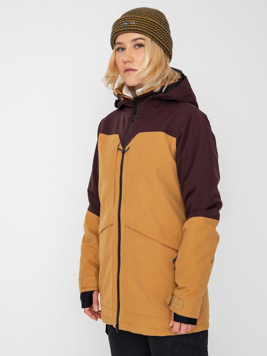 Clothing Volcom Snowboard Jackets | Womens Volcom Shelter 3D Stretch Snowboard Jacket Brown