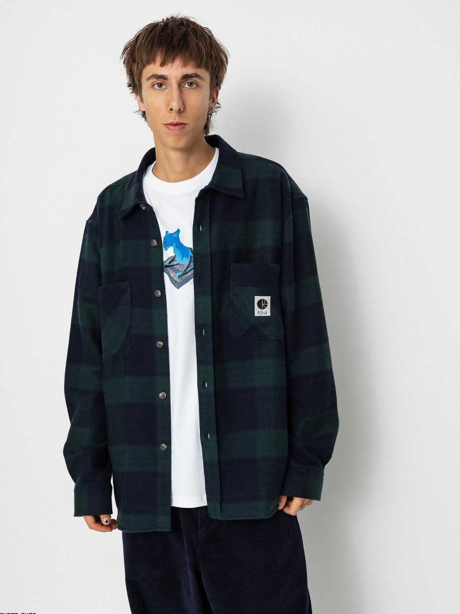 Clothing Polar Skate Shirts | Polar Skate Mike Flannel Shirt Navy Blue