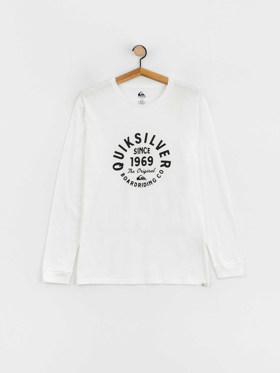 Clothing Quiksilver Longsleeves | Quiksilver Circled Script Front Longsleeve White