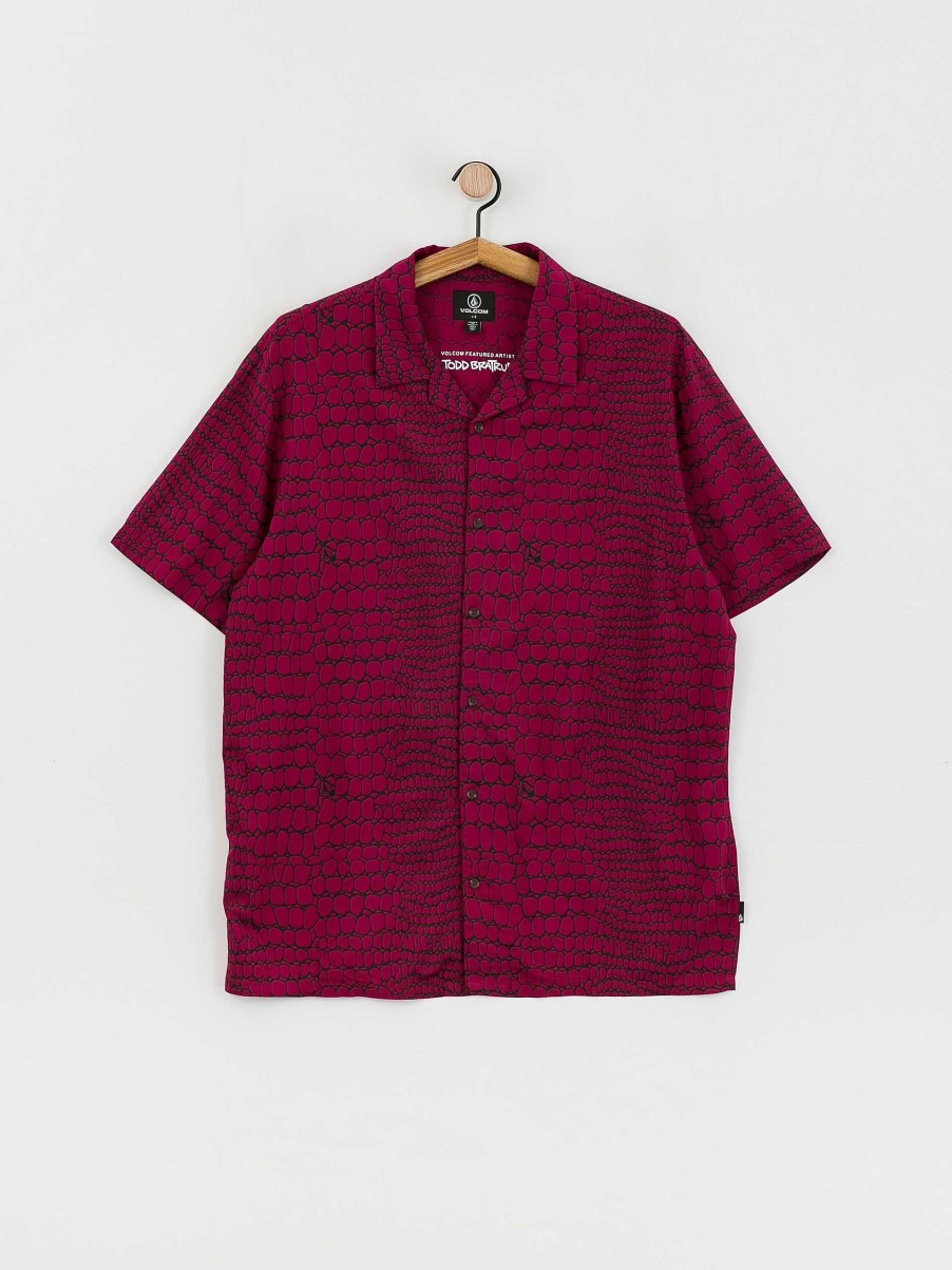 Clothing Volcom Shirts | Volcom Fa Todd Bratrud Shirt Burgundy