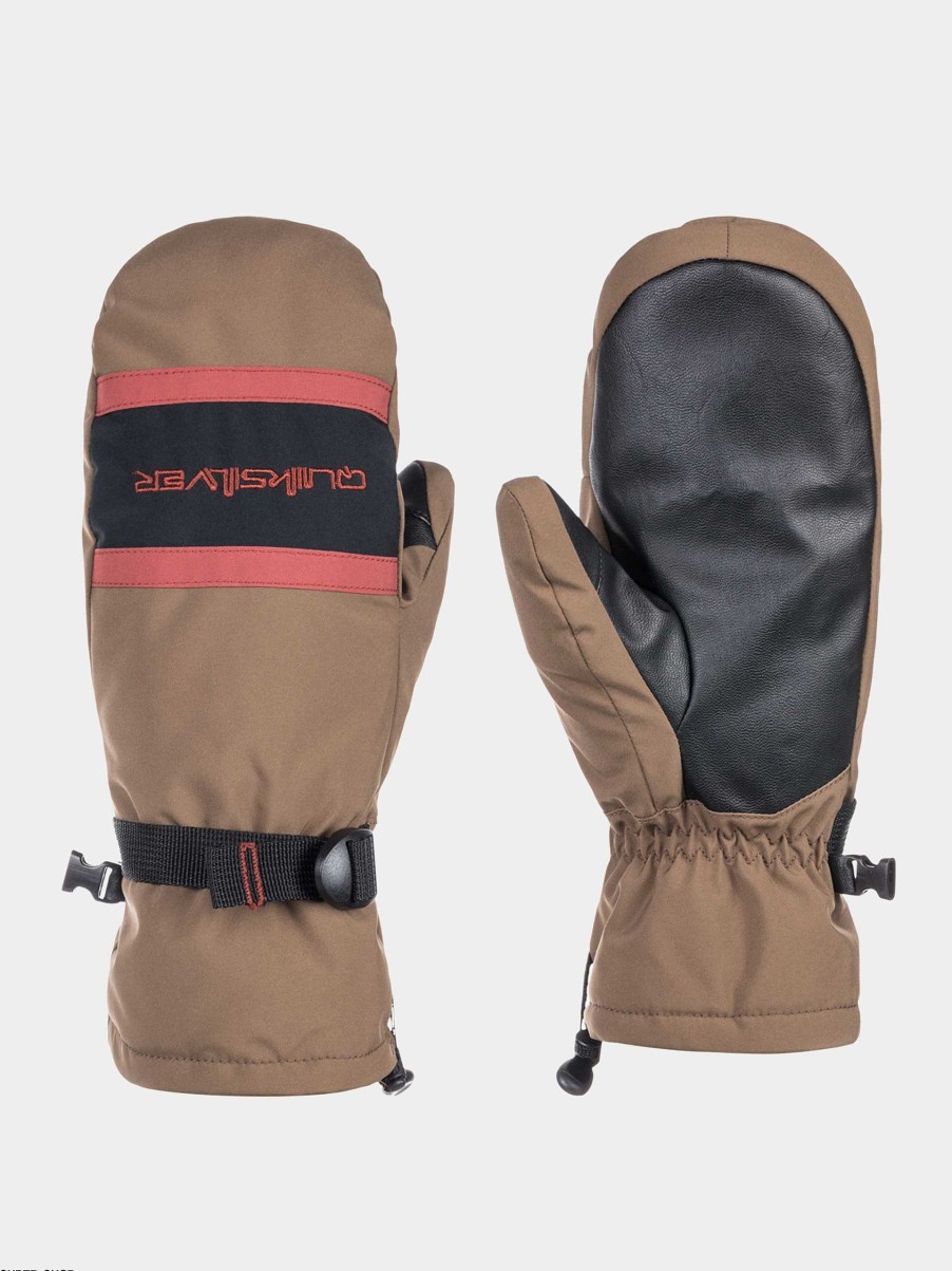 Clothing Quiksilver Snowboard Gloves | Quiksilver Broad Peak Mitt Gloves Brown