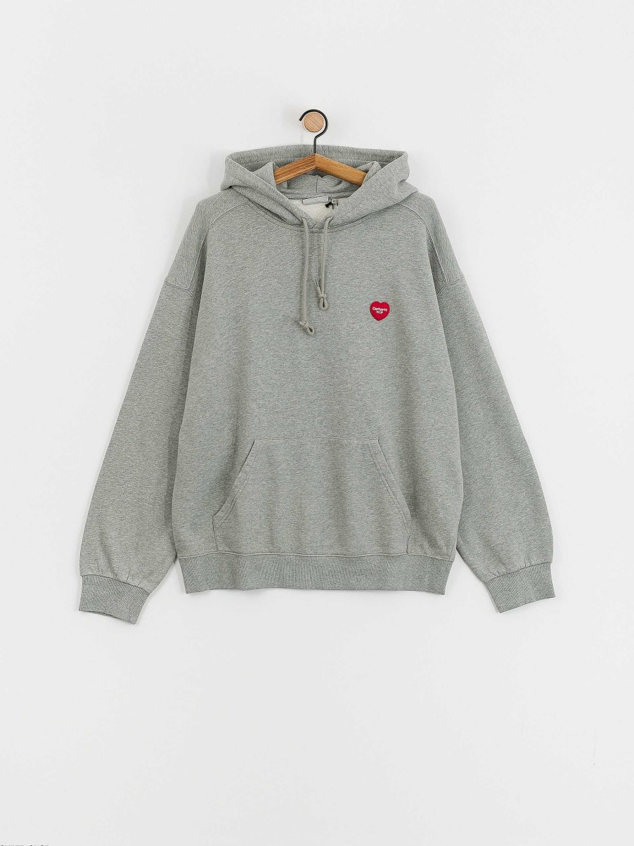 Clothing Carhartt WIP Sweatshirts/Hoodies | Carhartt Wip Heart Patch Hd Hoodie Grey