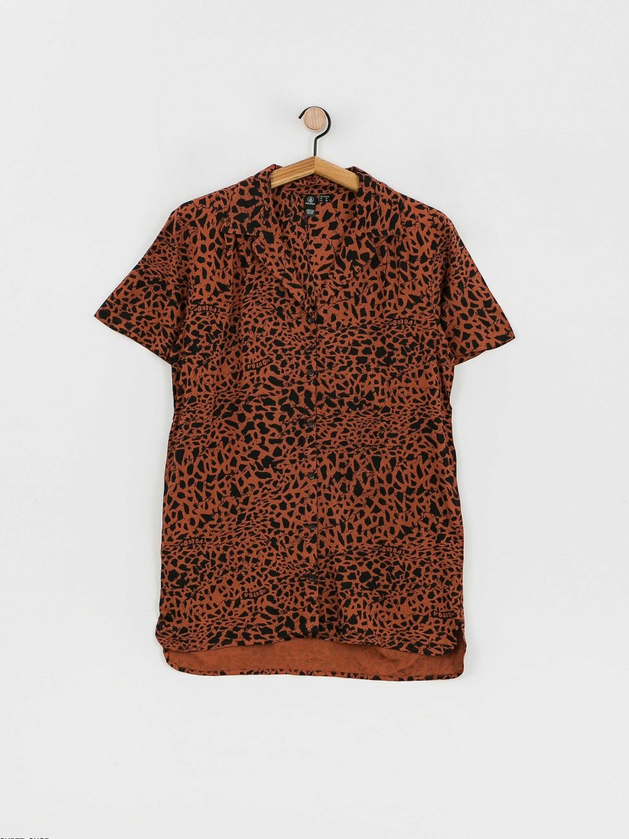 Clothing Volcom Shirts | Volcom Dino Tea Tunic Shirt Wmn Brown