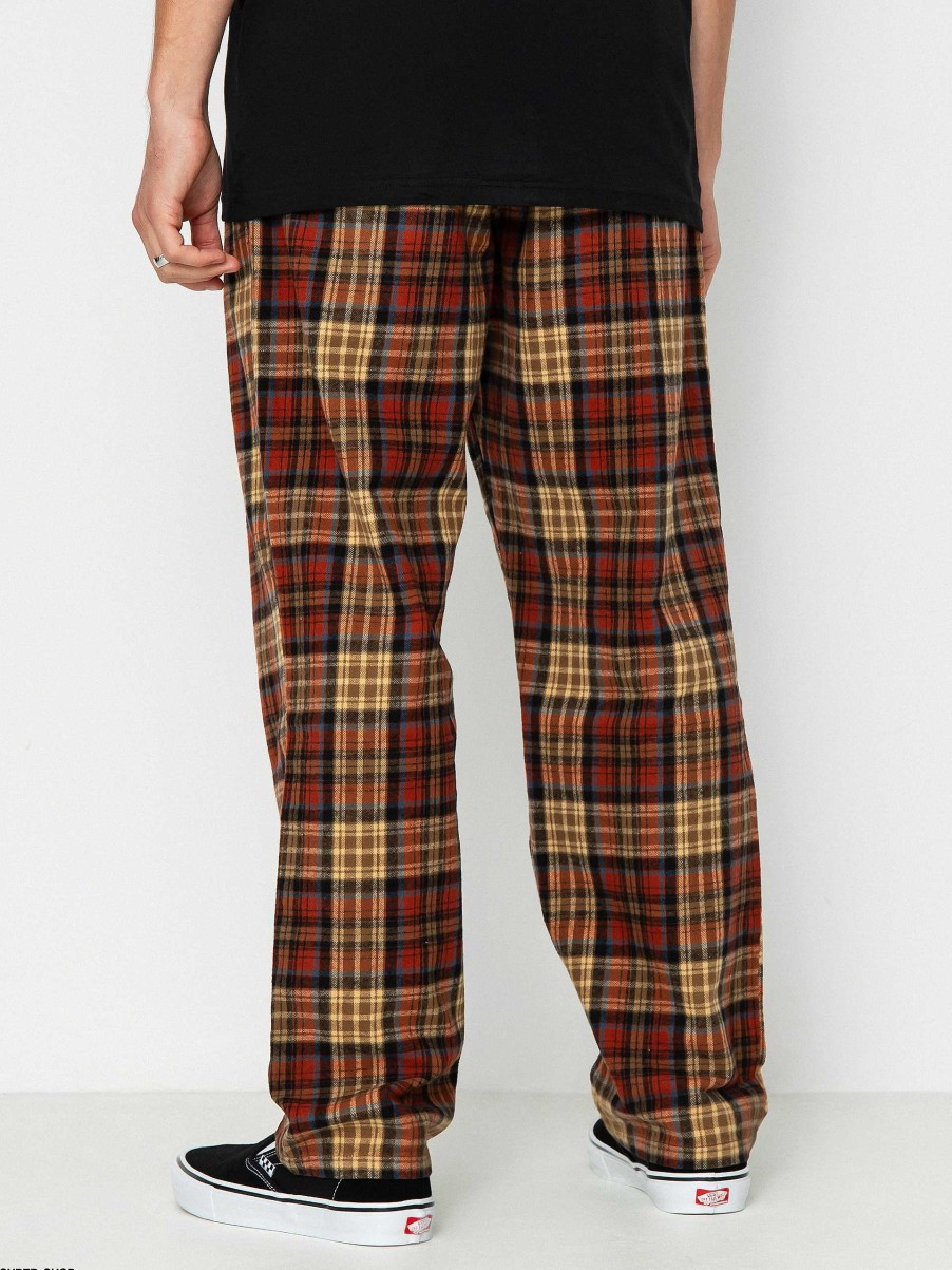 Clothing Vans Pants | Vans Range Loose Tapered Flannel Pants Brown