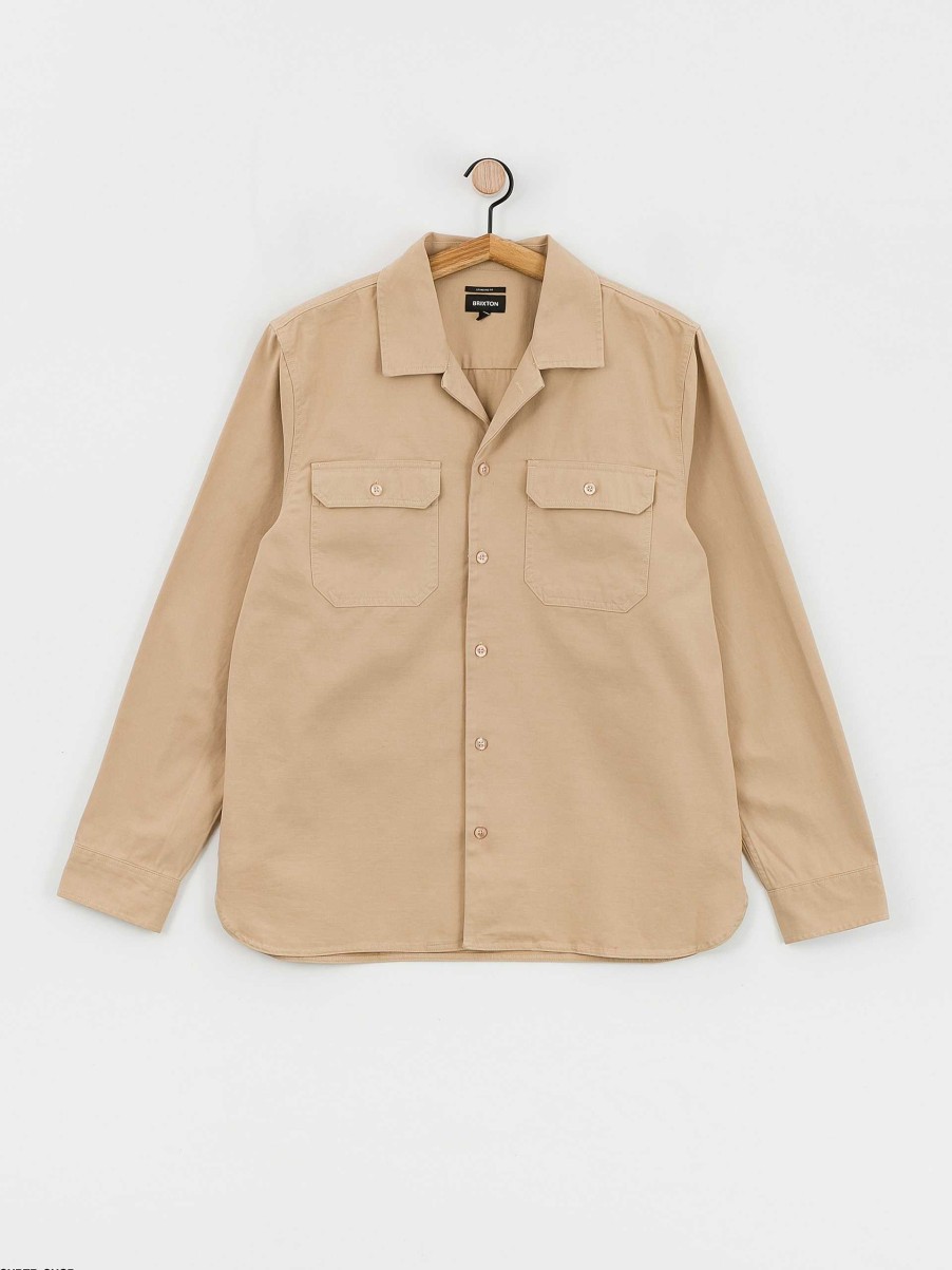 Clothing Brixton Shirts | Brixton Bowery Surplus Overshirt Ls Shirt Brown