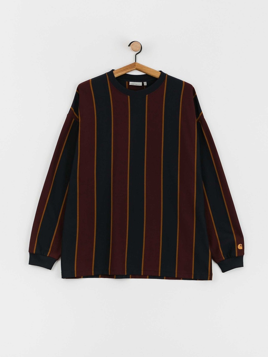 Clothing Carhartt WIP Longsleeves | Carhartt Wip Ruben Longsleeve Black/Burgundy