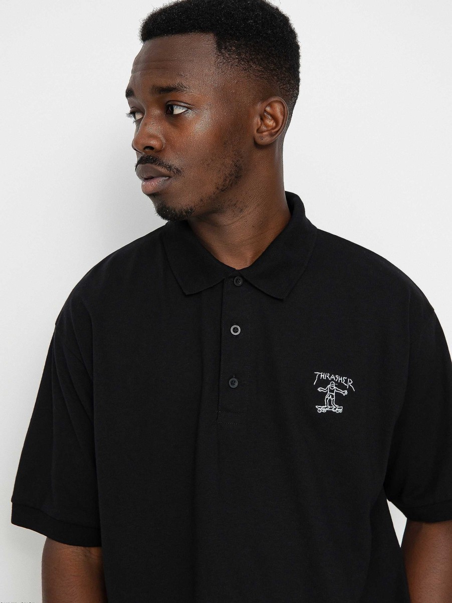 Clothing Thrasher Polo Shirts | Thrasher Little Gonz Polo T-Shirt Black