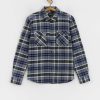 Clothing Brixton Shirts | Brixton Bowery Heavy Weight Ls Shirt Blue