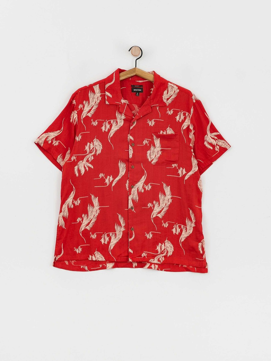 Clothing Brixton Shirts | Brixton Bunker Slub Shirt Red