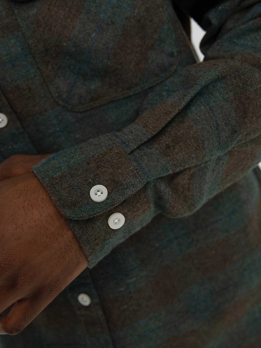 Clothing Brixton Shirts | Brixton Bowery Flannel Ls Shirt Blue