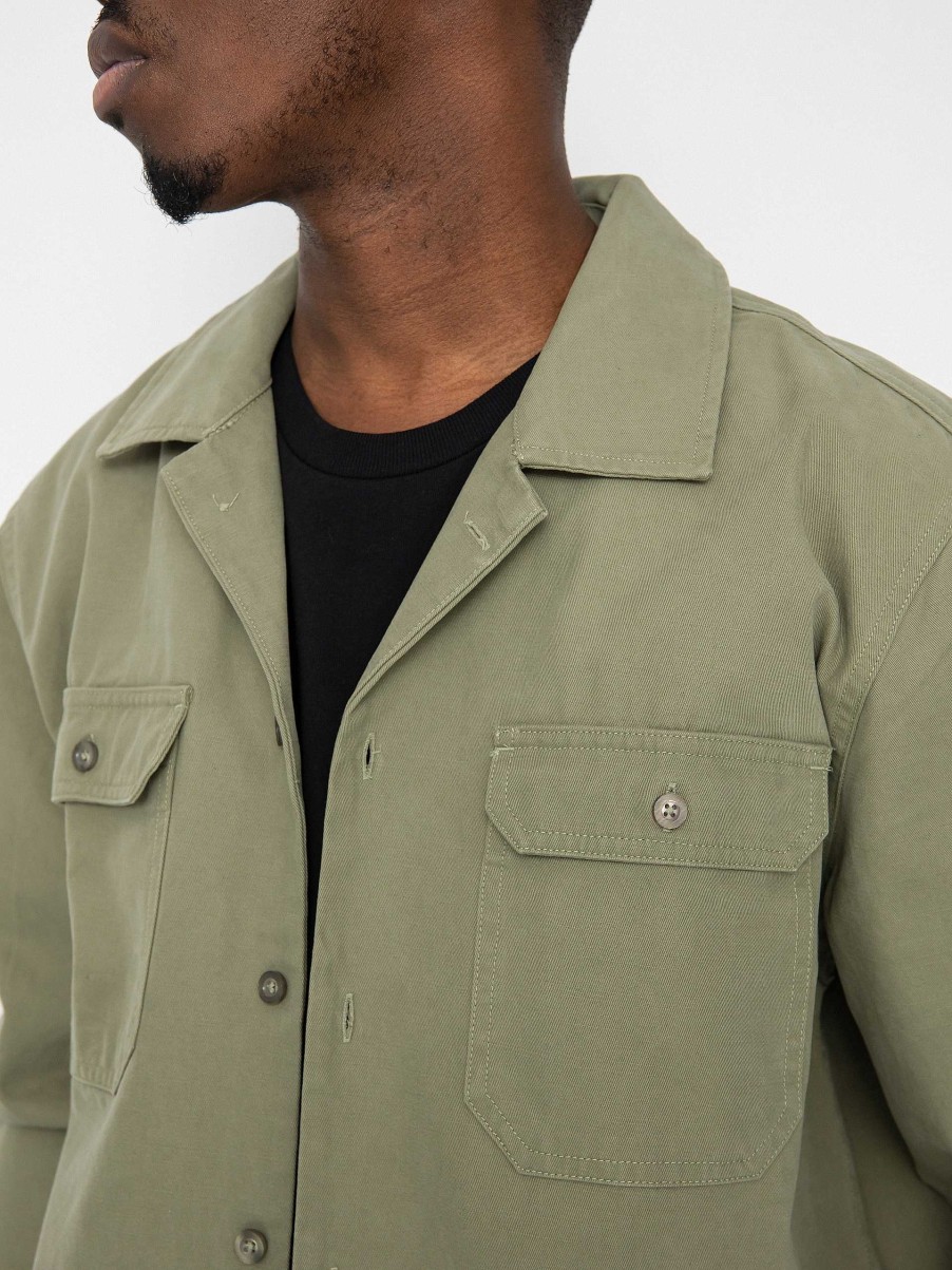 Clothing Brixton Shirts | Brixton Bowery Surplus Overshirt Ls Shirt Green