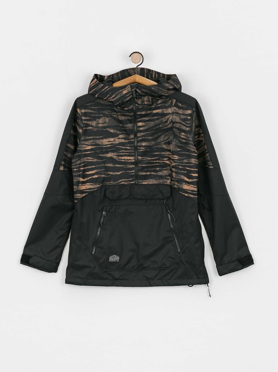 Clothing Volcom Snowboard Jackets | Womens Volcom Mirror Pullover Snowboard Jacket Black