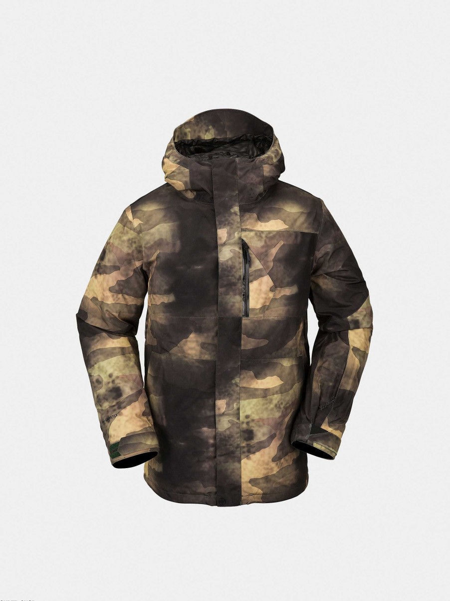 Clothing Volcom Snowboard Jackets | Mens Volcom L Gore Tex Snowboard Jacket Camo