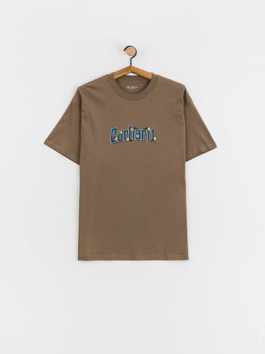 Clothing Carhartt WIP T-Shirts | Carhartt Wip Spin Script T-Shirt Brown