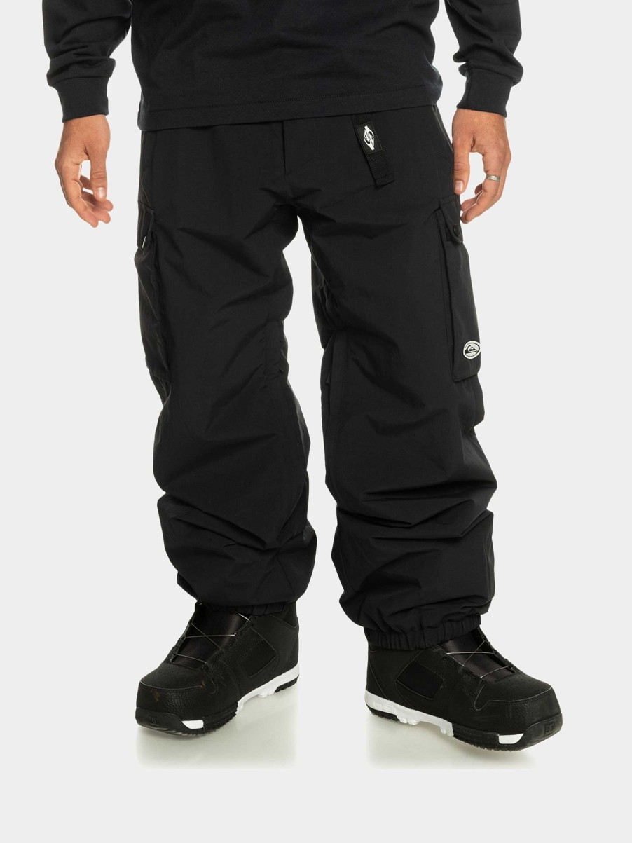 Clothing Quiksilver Snowboard Pants | Mens Quiksilver Snow Down Cargo Snowboard Pants Black