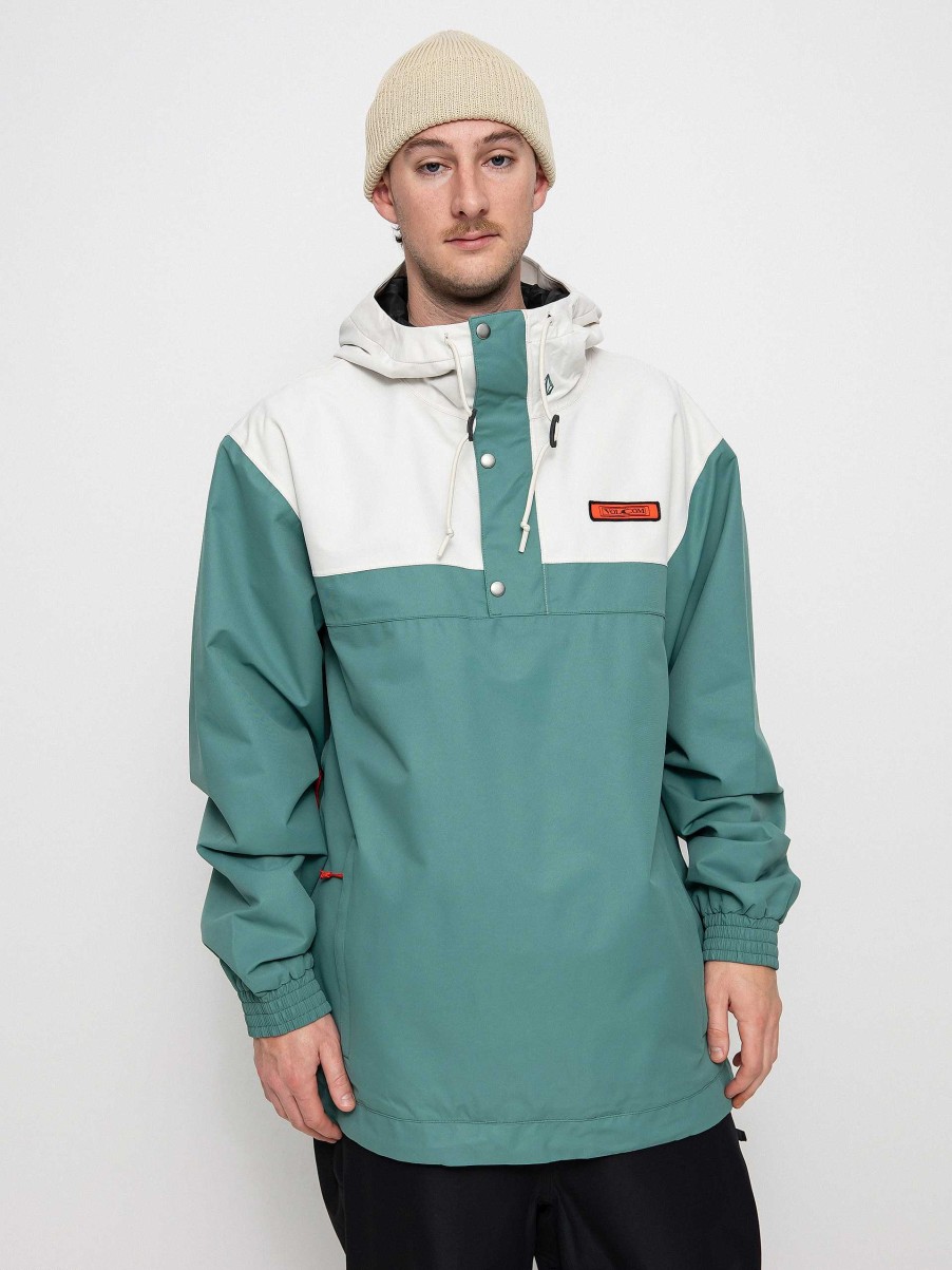 Clothing Volcom Snowboard Jackets | Mens Volcom Longo Pullover Snowboard Jacket Green