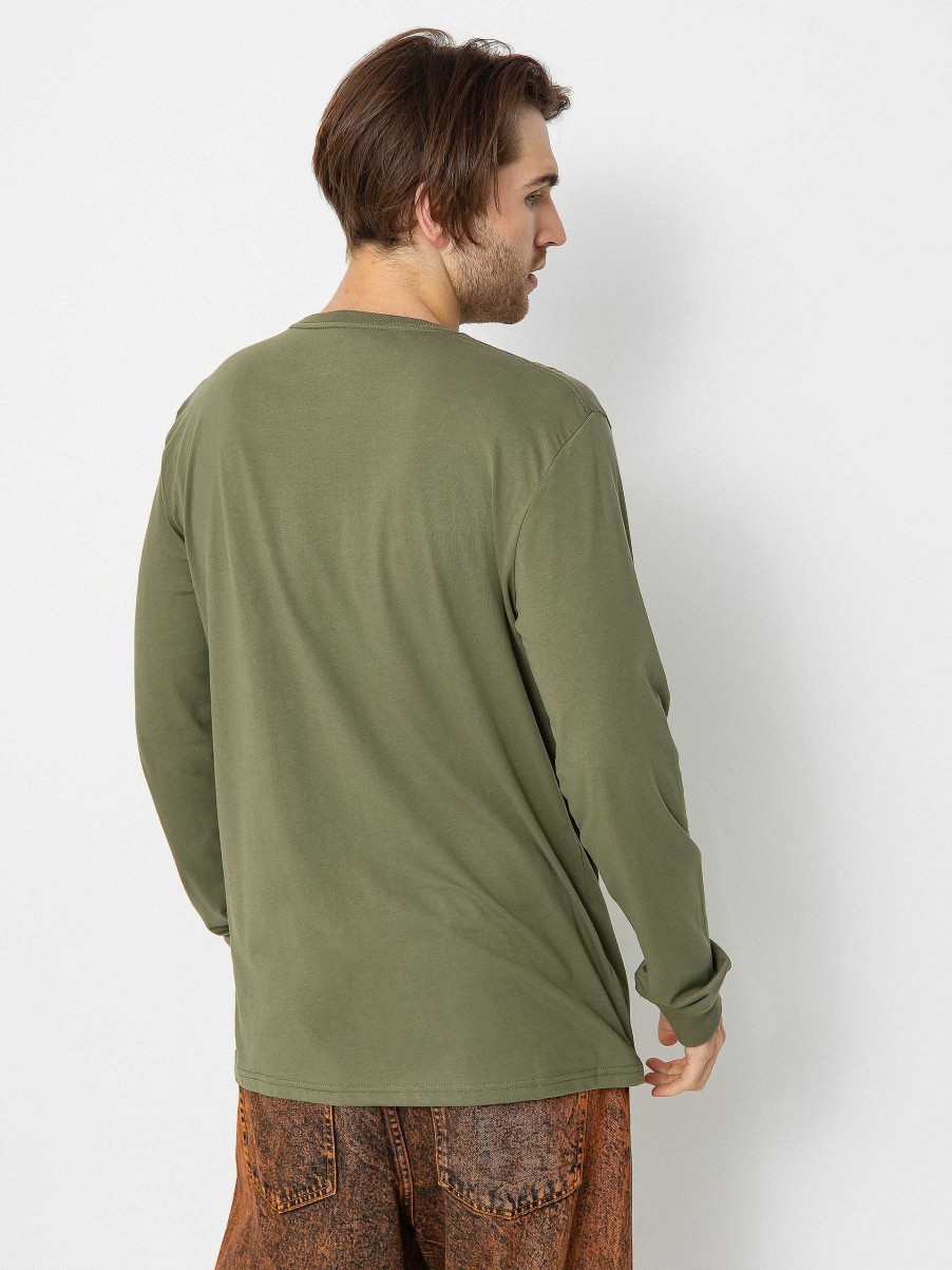 Clothing Quiksilver Longsleeves | Quiksilver Circled Script Front Longsleeve Green