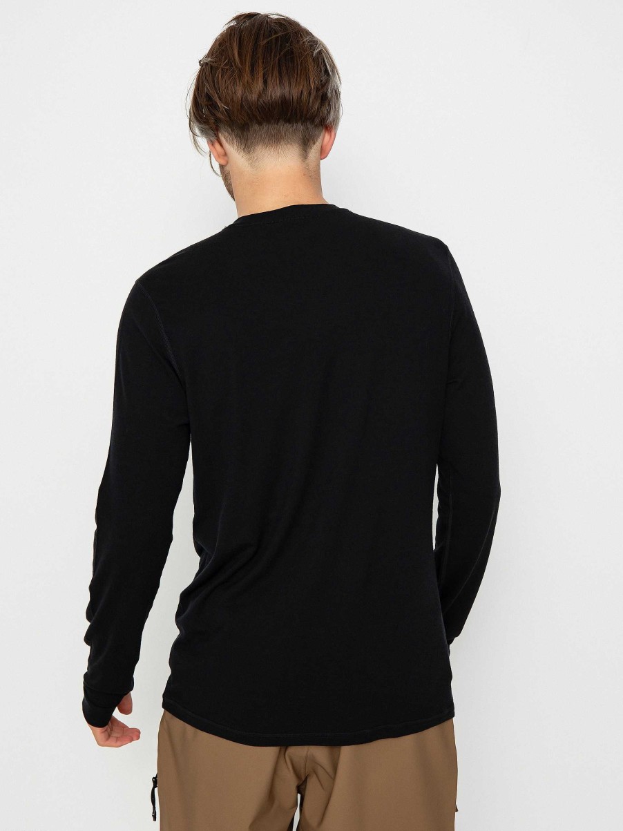 Clothing Mons Royale Longsleeves | Mons Royale Cascade Merino Flex 200 Longsleeve Black