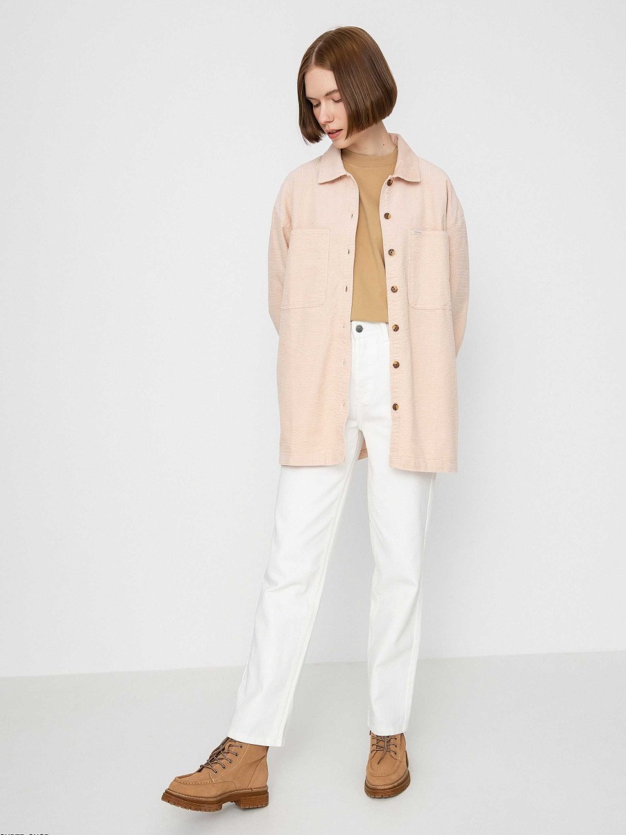 Clothing Brixton Shirts | Brixton Dundee Corduroy Overshirt Shirt Wmn Pink