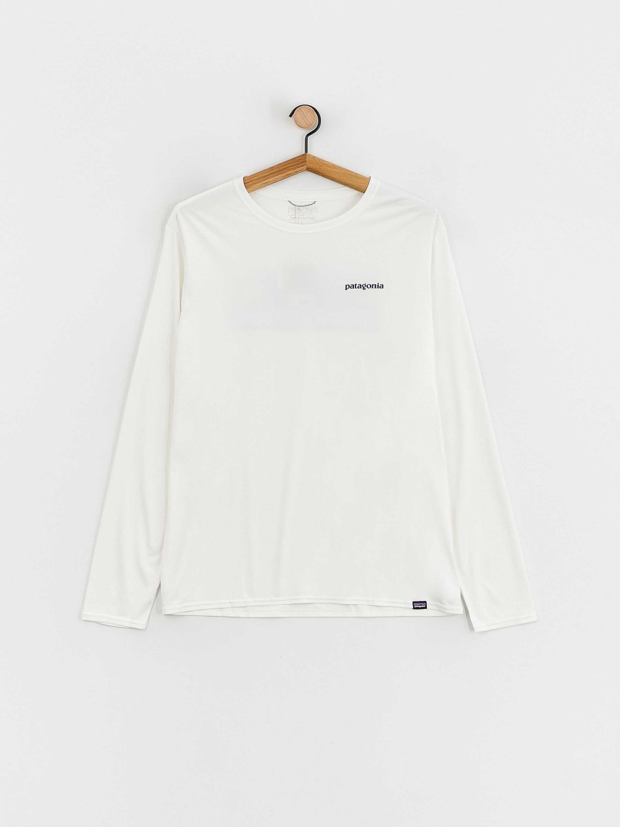 Clothing Patagonia Longsleeves | Patagonia Cap Cool Daily Graphic Waters Longsleeve White