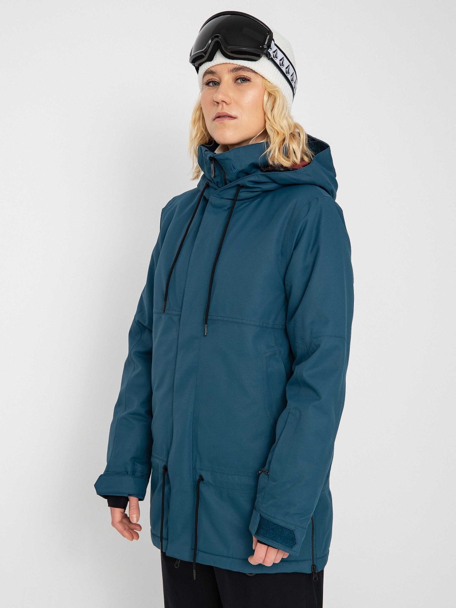 Clothing Volcom Snowboard Jackets | Womens Volcom Paxson 2L Tds Inf Parka Snowboard Jacket Blue