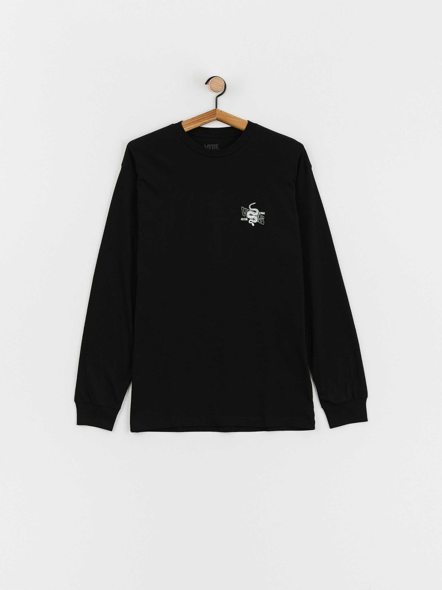 Clothing Vans Longsleeves | Vans Distorted Snake Longsleeve Black