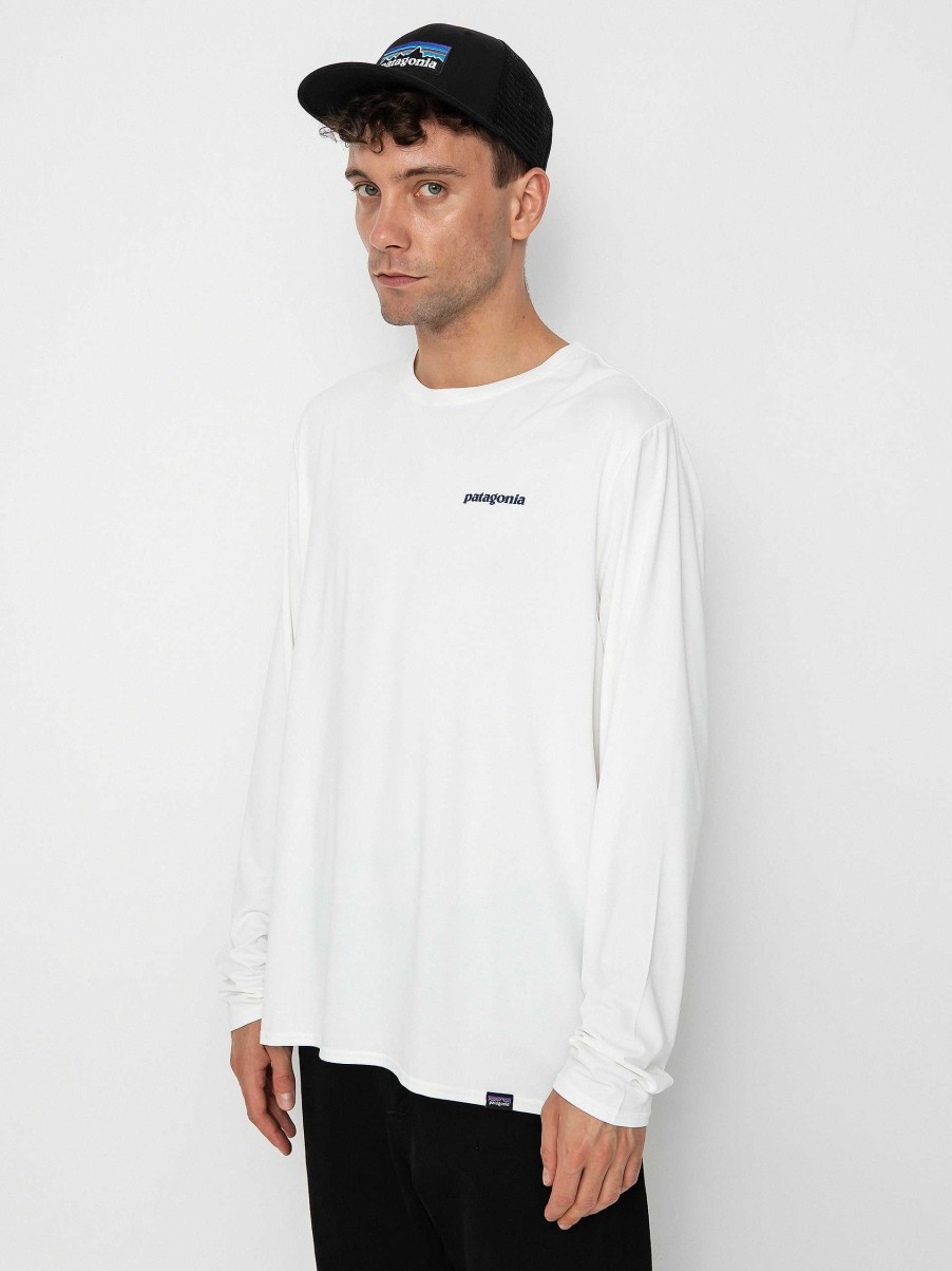 Clothing Patagonia Longsleeves | Patagonia Cap Cool Daily Graphic Waters Longsleeve White