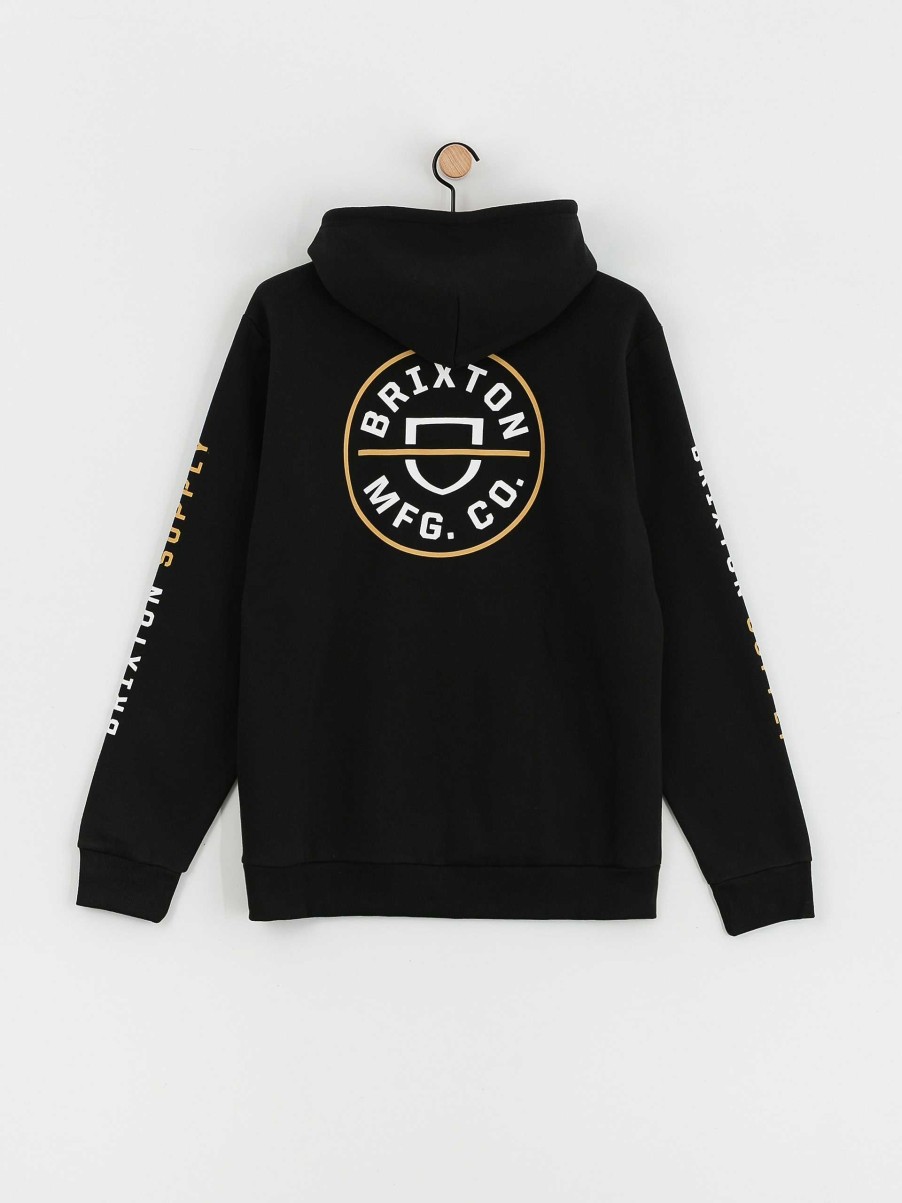 Clothing Brixton Sweatshirts/Hoodies | Brixton Crest Hd Hoodie Black