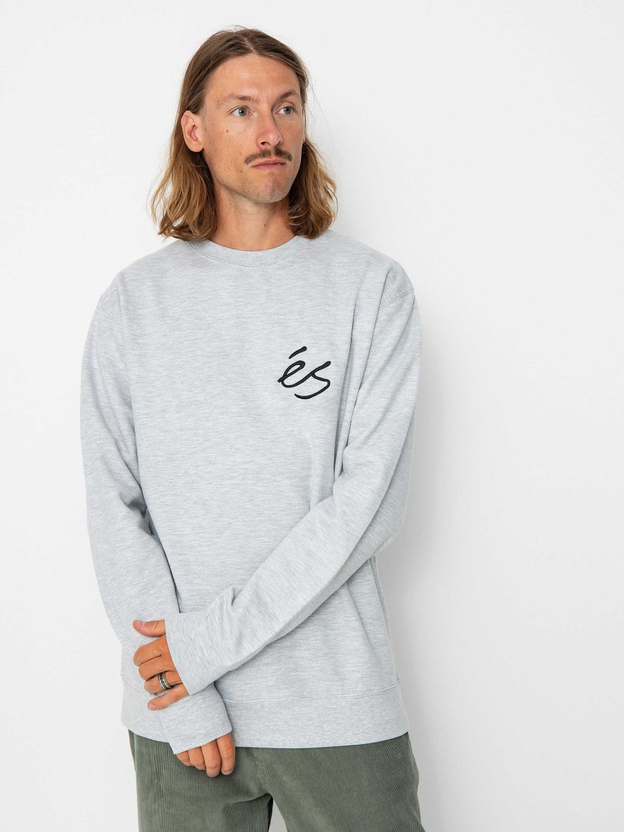 Clothing eS Sweatshirts/Hoodies | Es Mini Script Crewneck Sweatshirt Grey