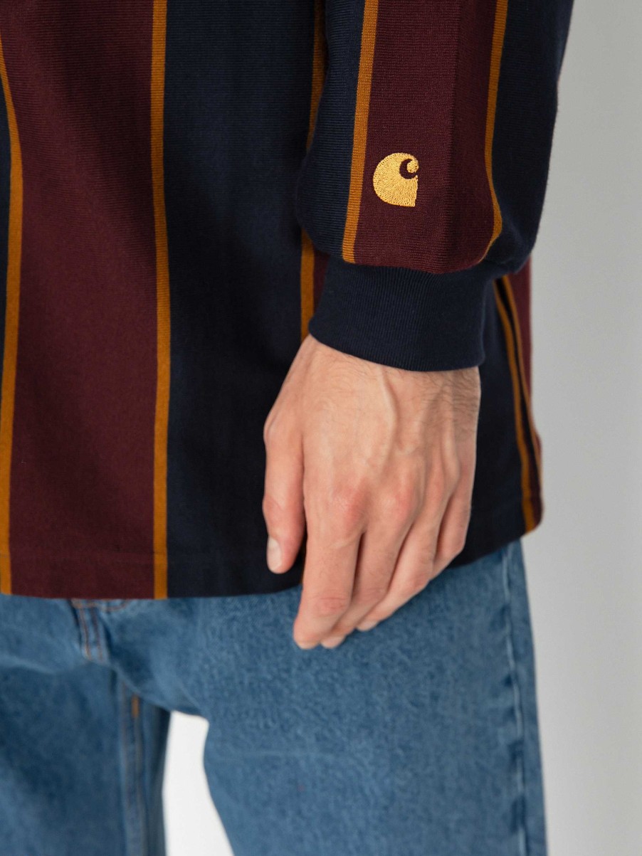 Clothing Carhartt WIP Longsleeves | Carhartt Wip Ruben Longsleeve Black/Burgundy